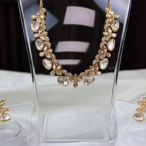 Graceful Brass Kundan Necklace & Earrings Set, JP43 - Picture 12 of 12